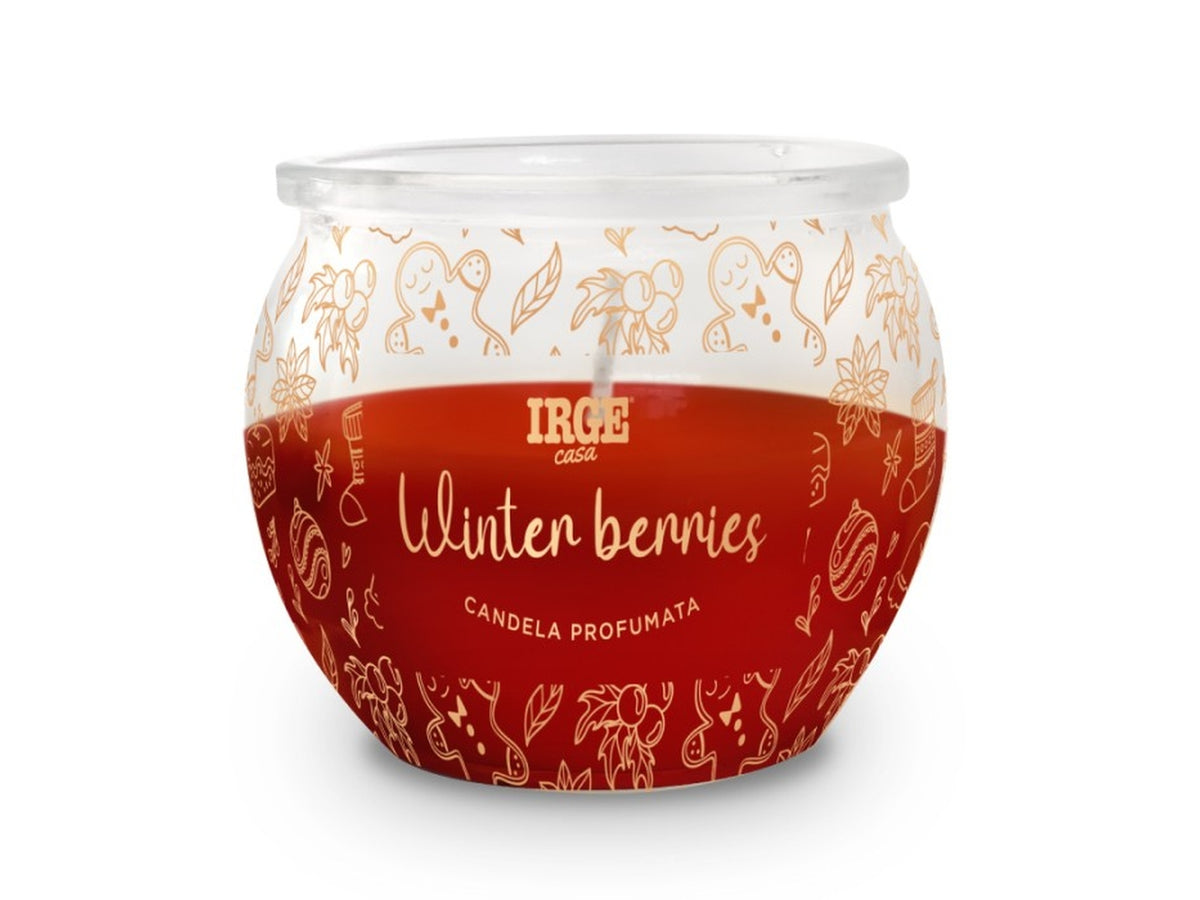 Candela profumata rotonda 70gr natale vanilla + winter berries