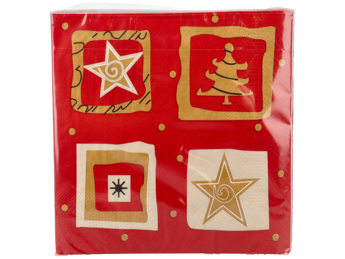 Tovaglioli 33x33cm 20 pezzi rosso natale