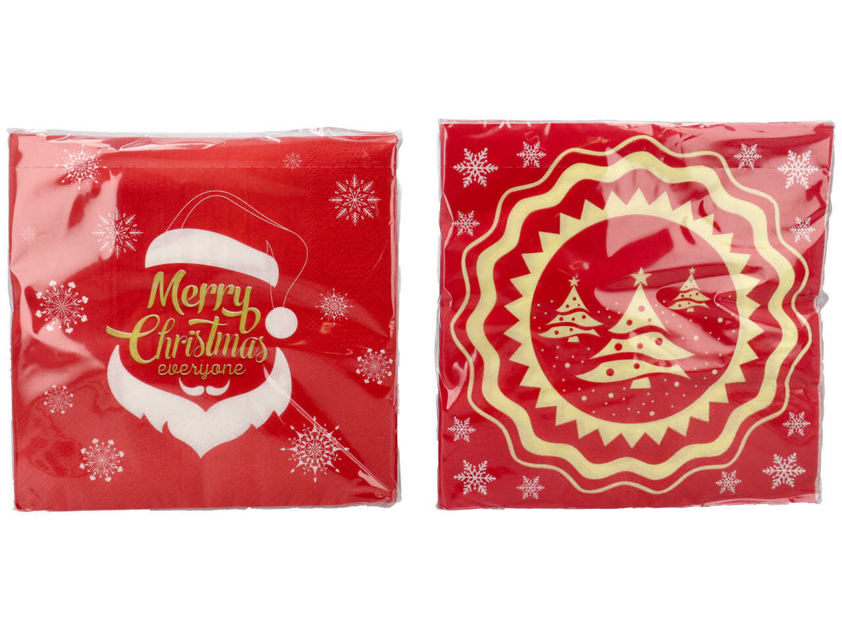 Tovaglioli santa claus 33x33cm set da 20 tovaglioli