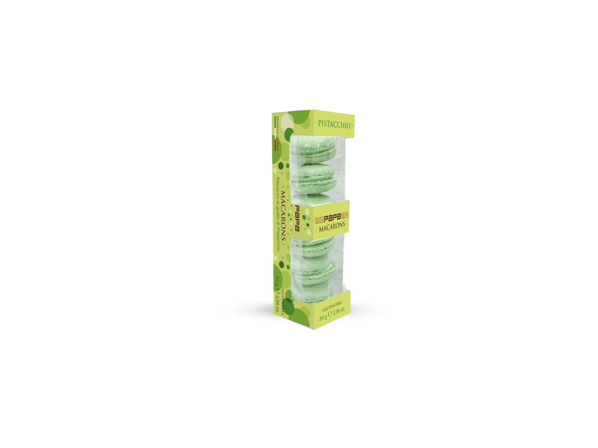 Papa macaron pistacchio astuccio da 6 macaron 84gr