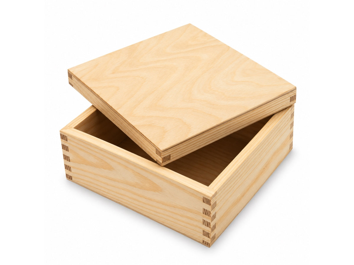 Scatola legno con coperchio 10x10x6,5cm