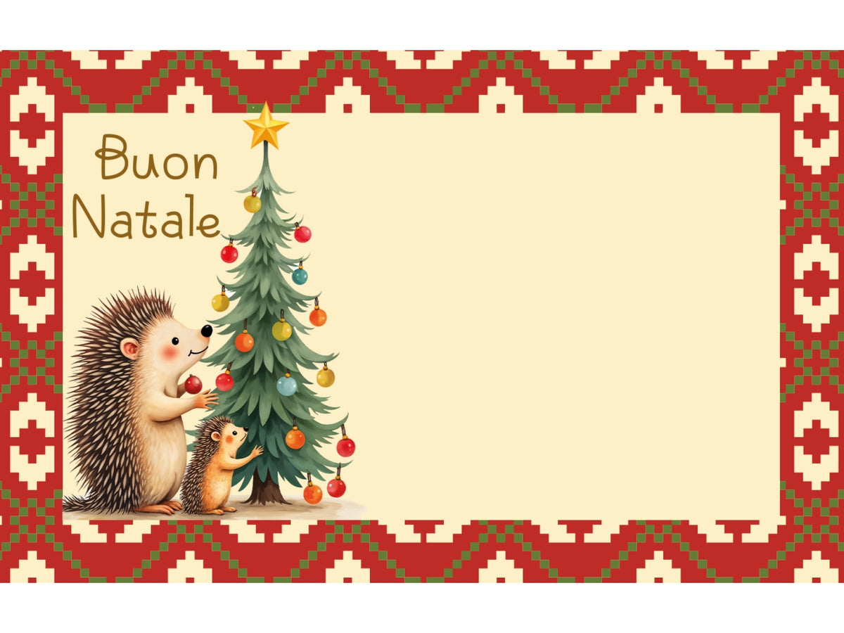 Biglietto buone feste formato 4 7x11cm, scatola da 100 pezzi assortiti