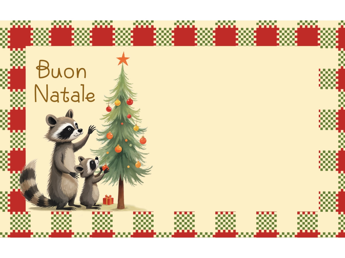 Biglietto buone feste formato 4 7x11cm, scatola da 100 pezzi assortiti