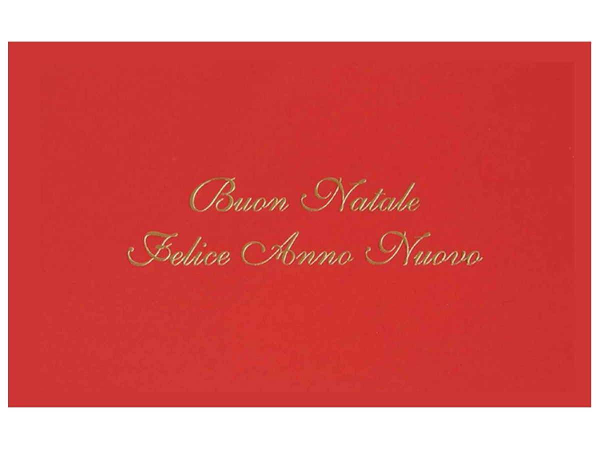 Biglietti rossi formato 9 14x9cm con stampa oro buon Natale