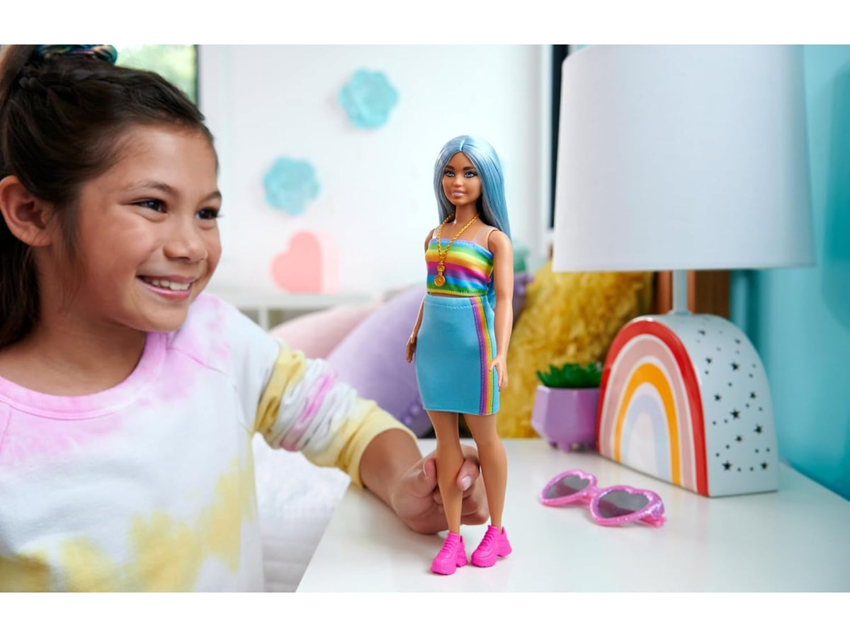 Barbie fashion con capelli blu