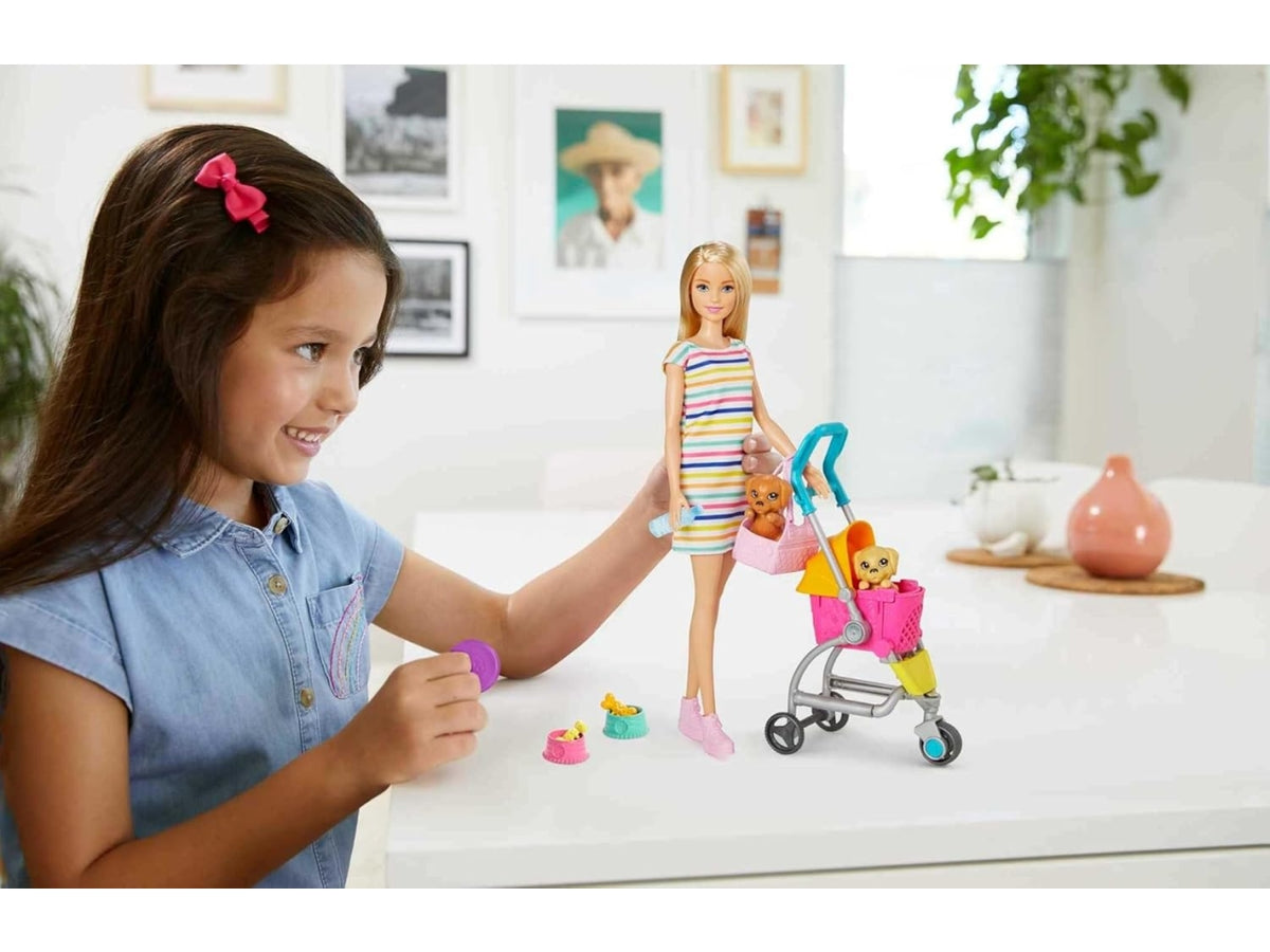 Barbie stroll'n play pups doll