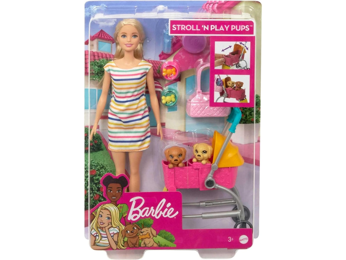 Barbie stroll'n play pups doll