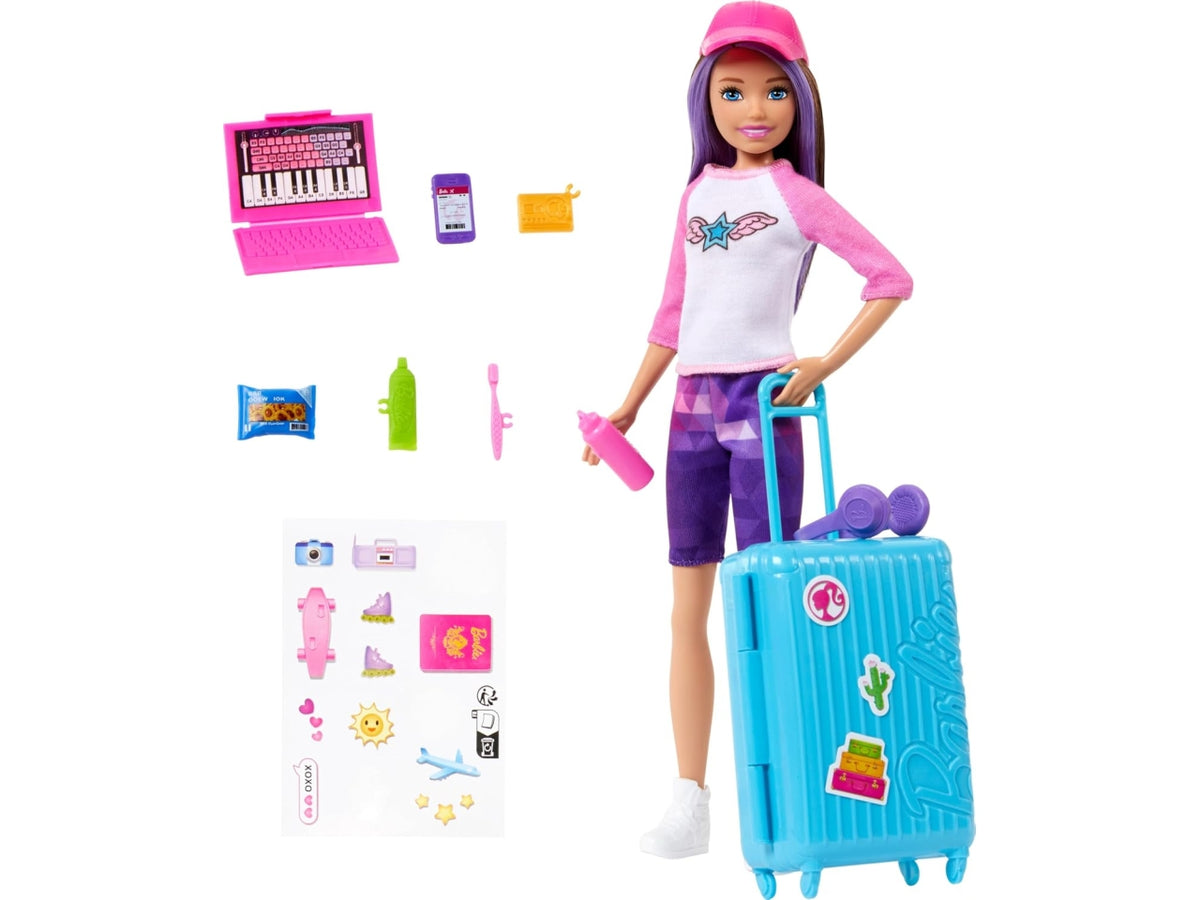 Barbie skipper travel purple hair