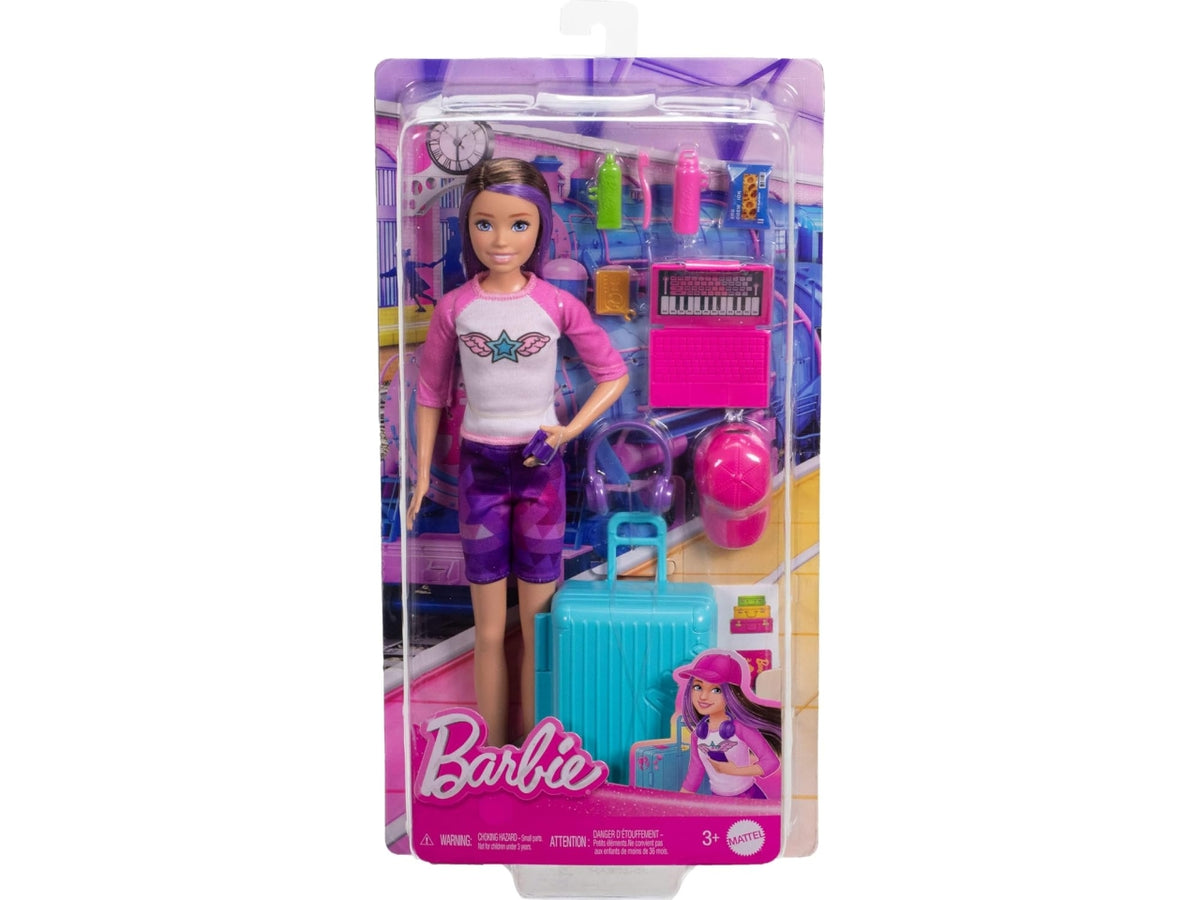 Barbie skipper travel purple hair