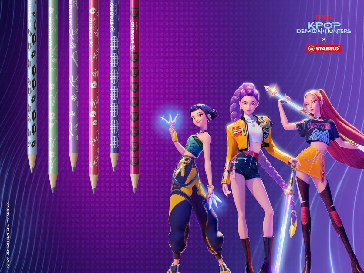 K-pop demon hunters Stabilo set 3 matite HB con gommino