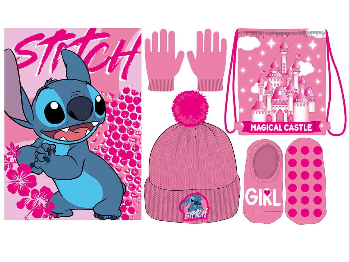 Stitch saccasport+plaid+fantascivolo+ponpon/guanti girl