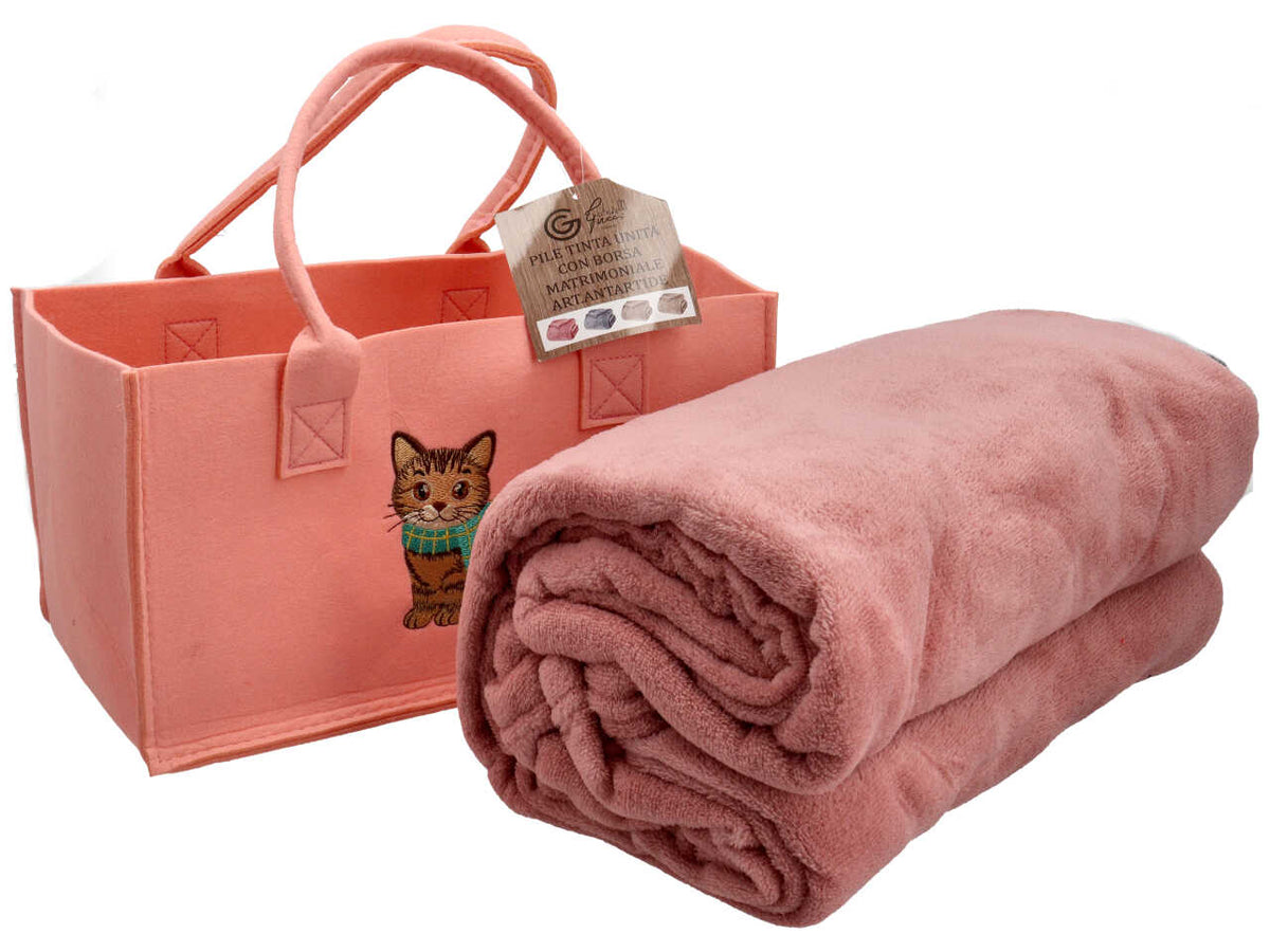 Plaid matrimoniale con borsa
