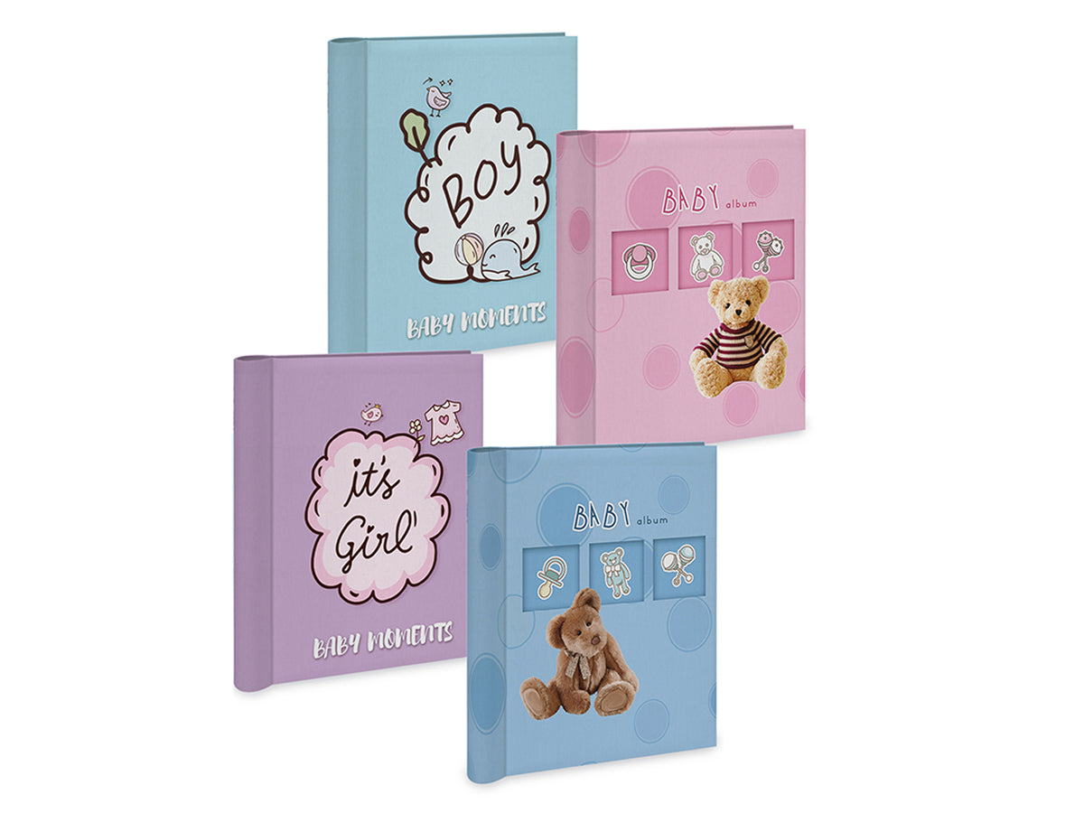 Album portafoto Baby 14,5x18,5cm, 30facciate adesive in 4 fantasie assortite
