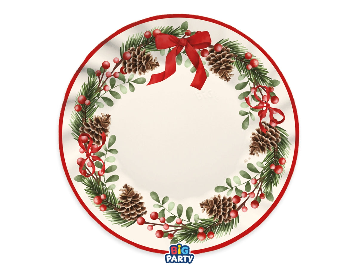 Piatti in carta 30cm Christmas Holiday in confezione da 6 pezzi