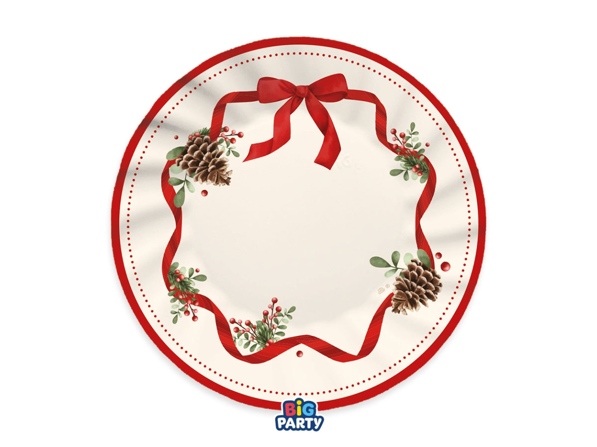 Piatti in carta 25cm Christmas Holiday in confezione da 6 pezzi