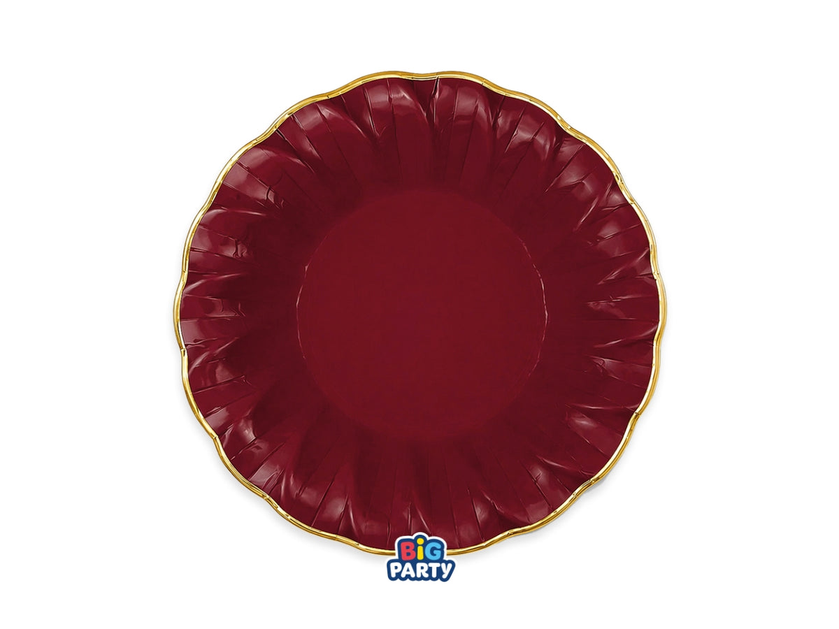 Piatti fondi in carta 24cm Harmony Bordeaux Gold in confezione da 6 pezzi