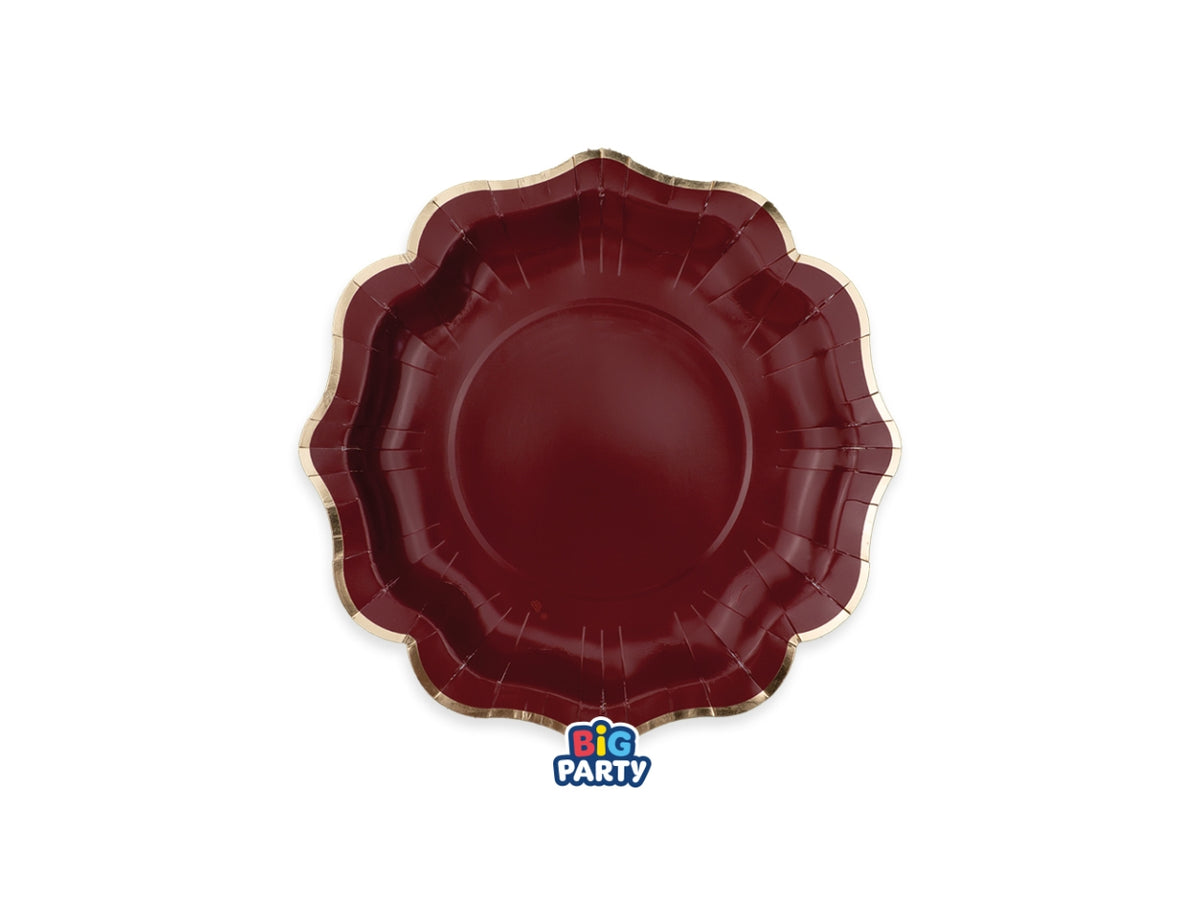Piatti in carta 20cm Harmony Bordeaux Gold in confezione da 6 pezzi