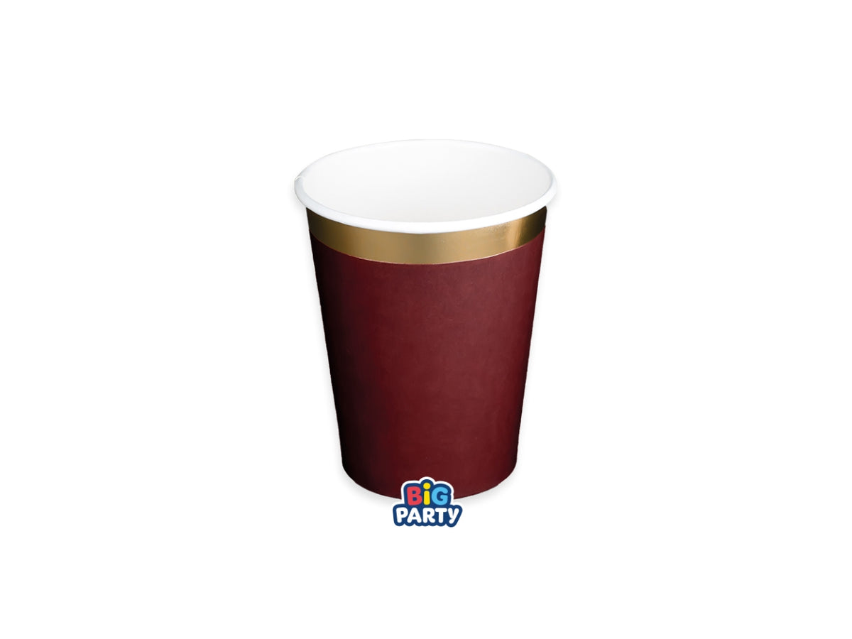 Bicchieri in carta 250cc Harmony Bordeaux Gold in confezione da 6 pezzi