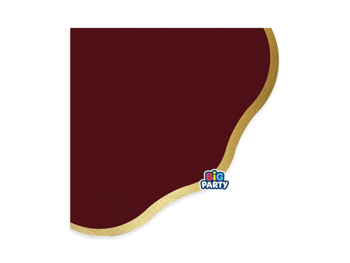 Tovaglioli in carta 33x33cm Harmony Bordeaux Gold in confezione da 16 pezzi