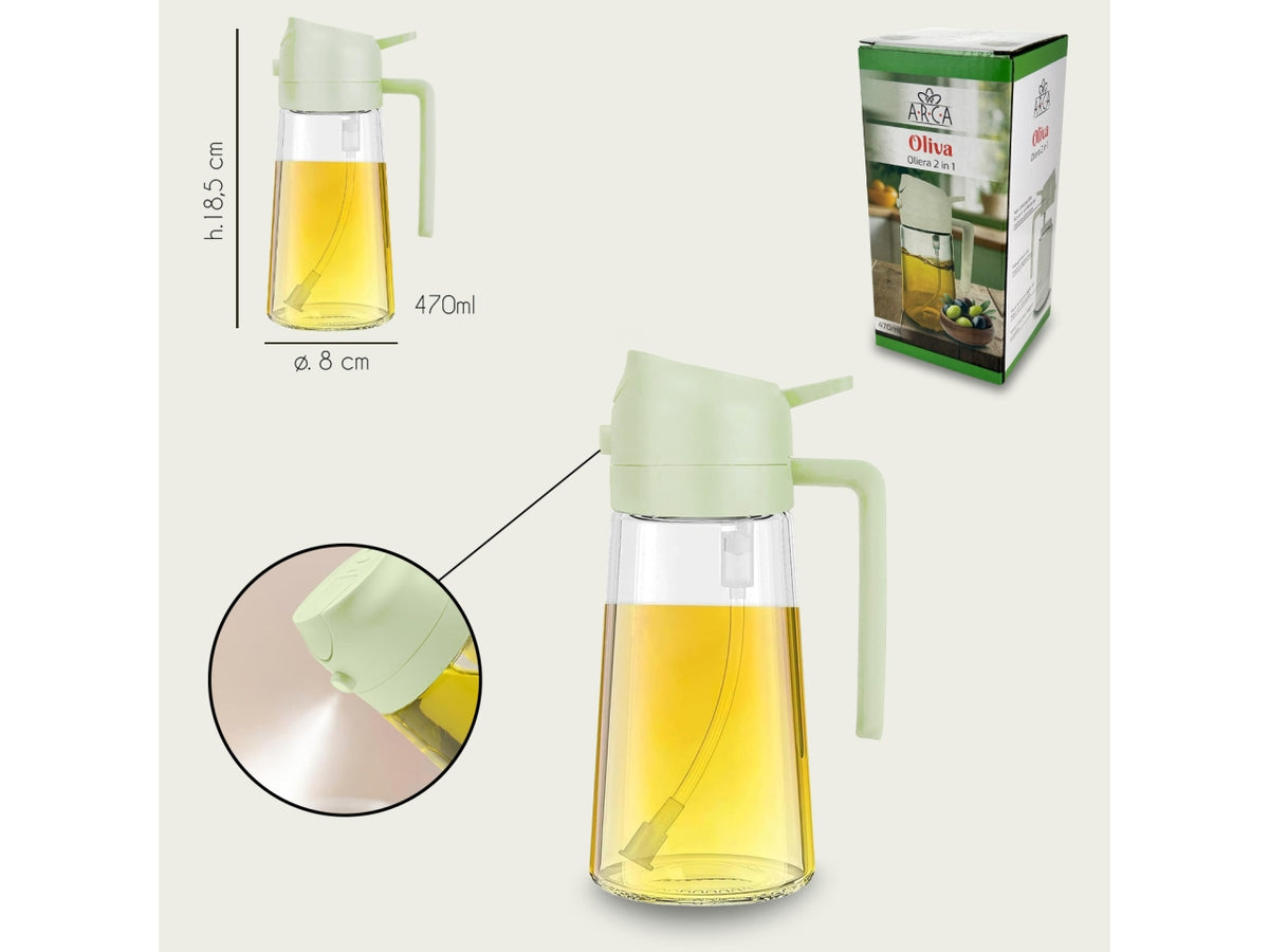 Oliera spray in vetro 470ml, colori assortiti