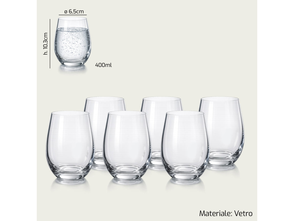 Set 6 tumbler trasparente 40cl
