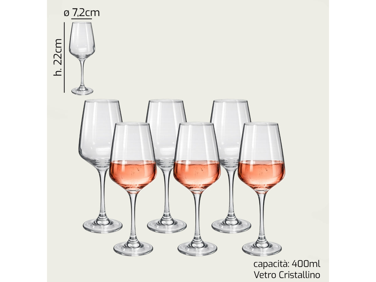 Set 6 calice trasparente 40cl