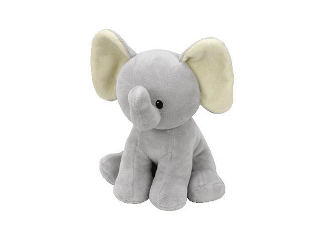 Peluche Ty Baby Bubbles Cucciolo di elefante vellutato con grandi orecchie grigio 15 cm
