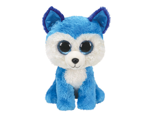 Peluche Ty Beanie Boos Prince Cane Husky con occhioni blu glitterati azzurro 15 cm
