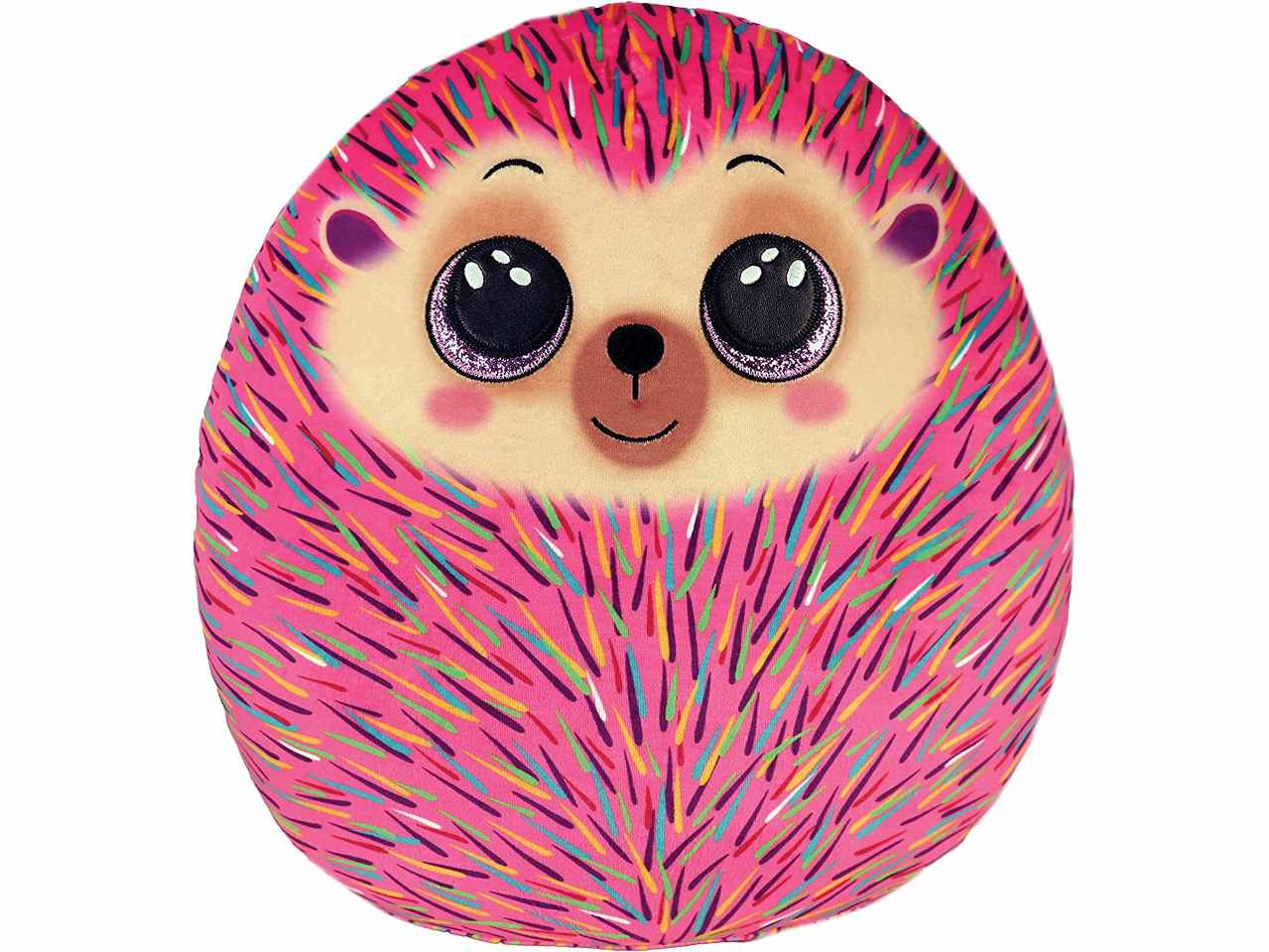 Peluche Ty Squishy Beanies Hildee Riccio morbido con occhioni viola glitterati rosa 33 cm