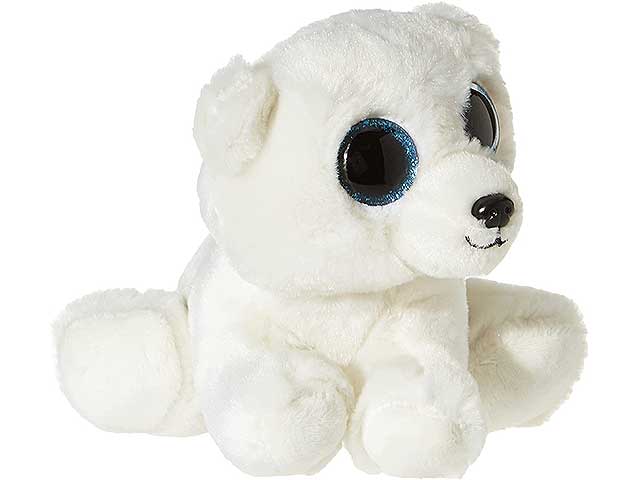 Peluche Ty Beanie Babies Adri Orso con occhioni glitterati bianco 15 cm