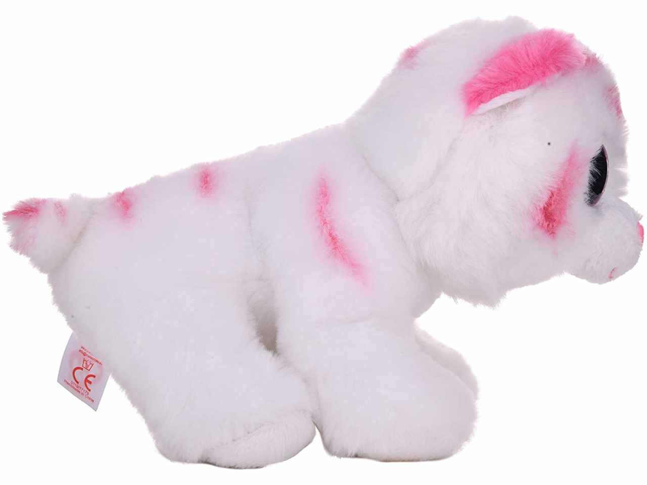 Peluche Ty Beanie Babies Tabor Cucciolo di Tigre con occhioni rosa glitterati bianco e rosa 15 cm