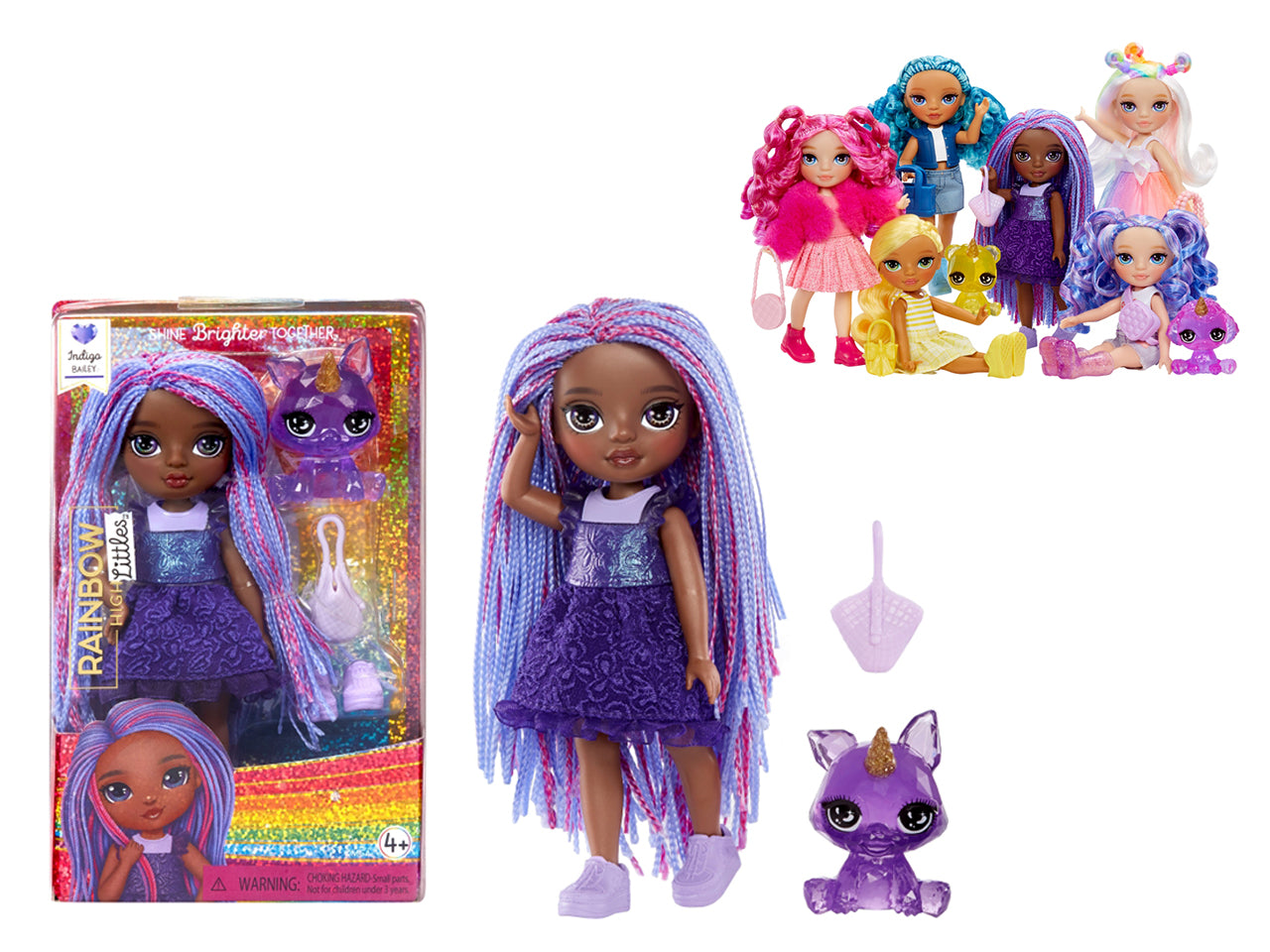 Rainbow High Littles Doll Indigo: Bambolina di 14 cm con Abiti e Accessori Rimovibili, Gioco Unisex per Bambini 4+ | MGA Entertainment