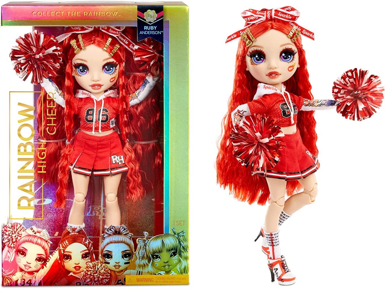 Fashion doll mga rainbow high cheer doll ruby anders
