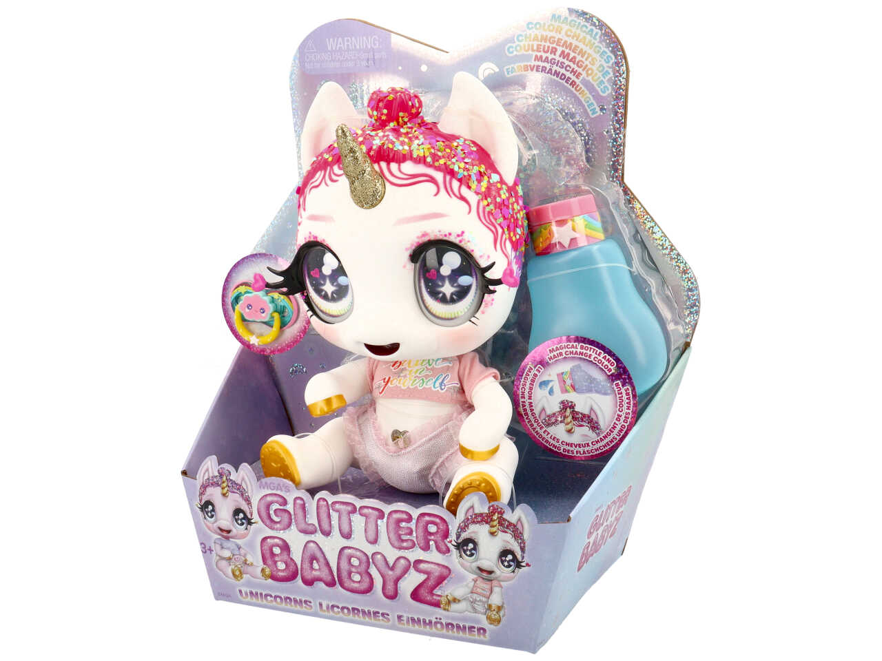 Glitter babyz unicorn white rainbow ( lunita) 580195