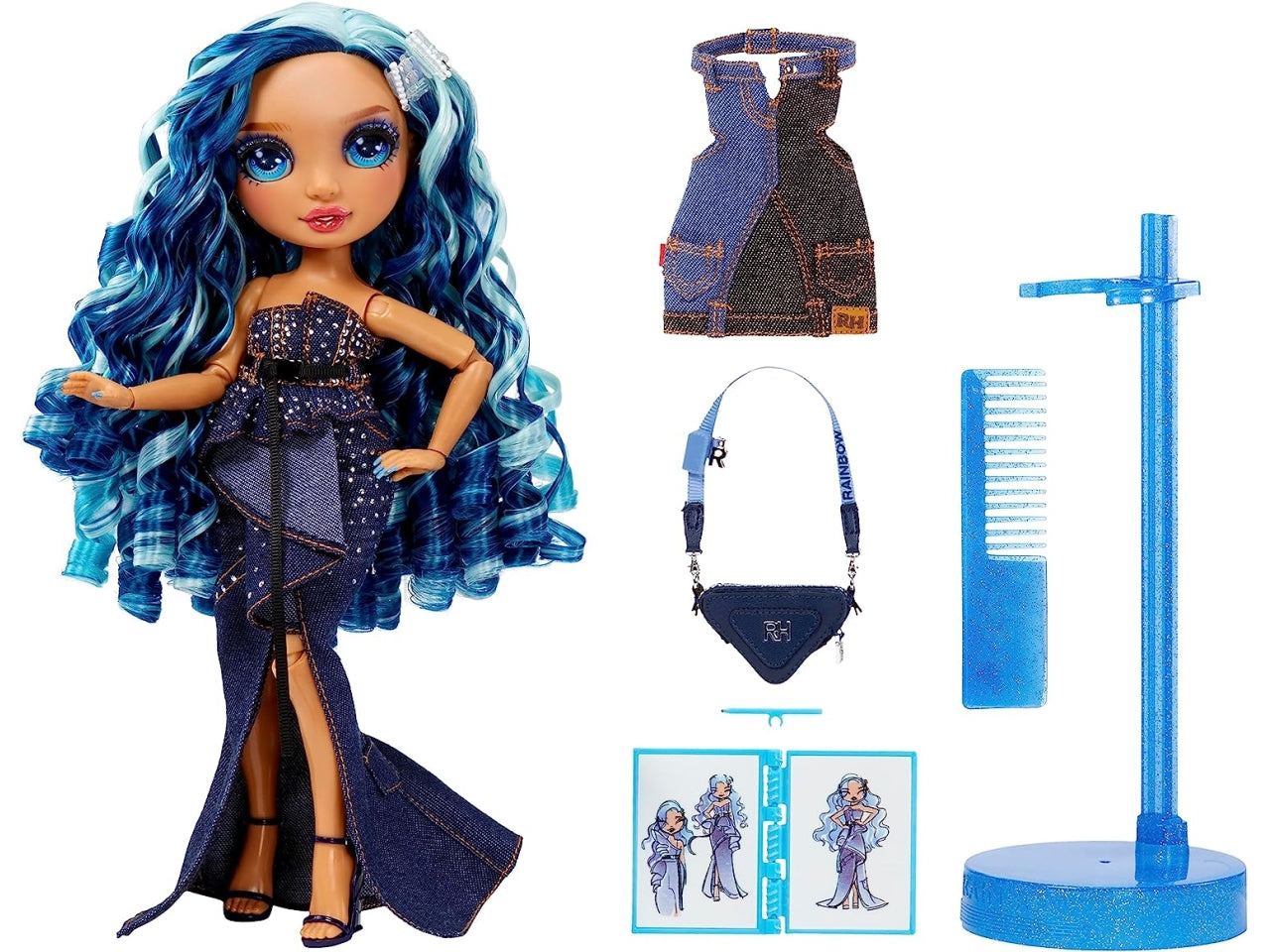 Rainbow high fantastic fashion doll - blue