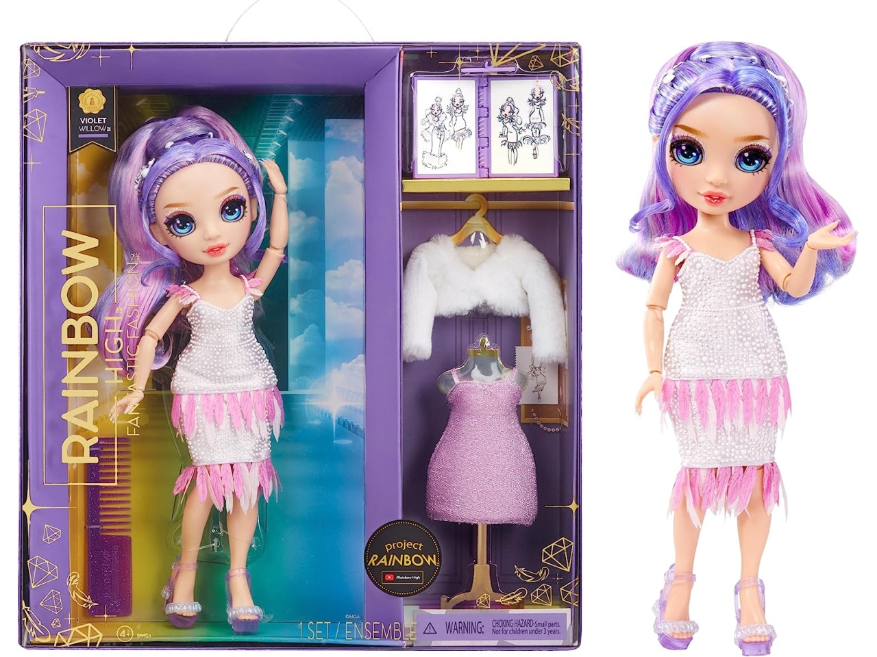 Rainbow high fantastic fashion doll - purple