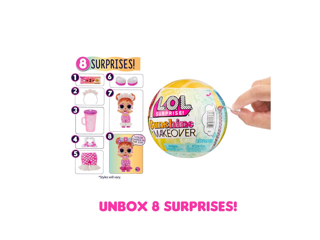 L.o.l. surprise sunshine makeover doll assortite in pdq