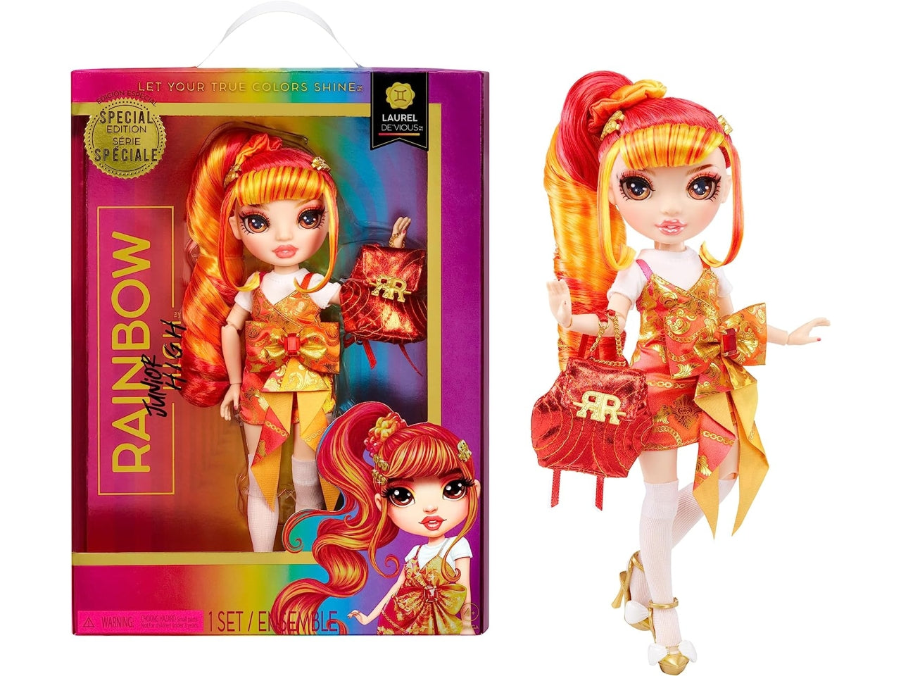 Rainbow high junior high special edition doll - laurel de'vious orange