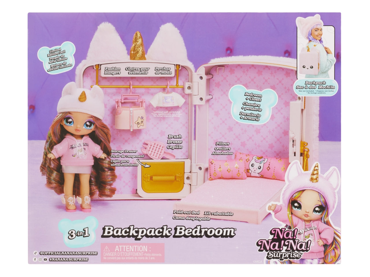 Na!na!na! surprise 3-in-1 backpack bedroom unicorn playset