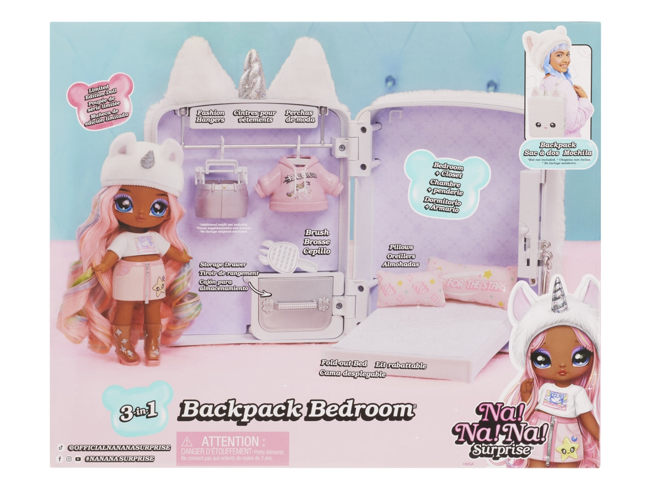 Na!na!na! surprise 3-in-1 backpack bedroom unicorn playset