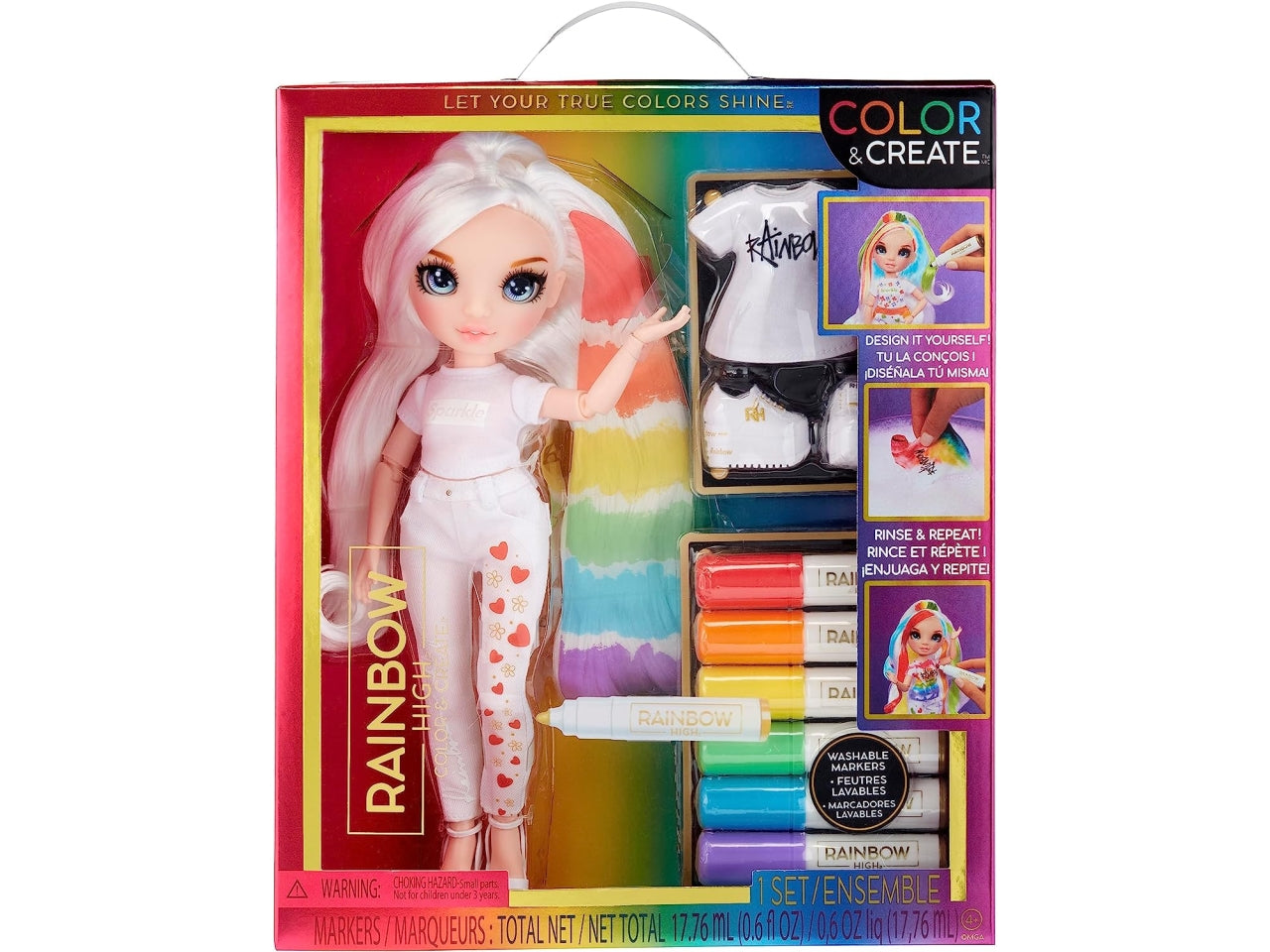Rainbow high color & create fashion doll - blue eyes