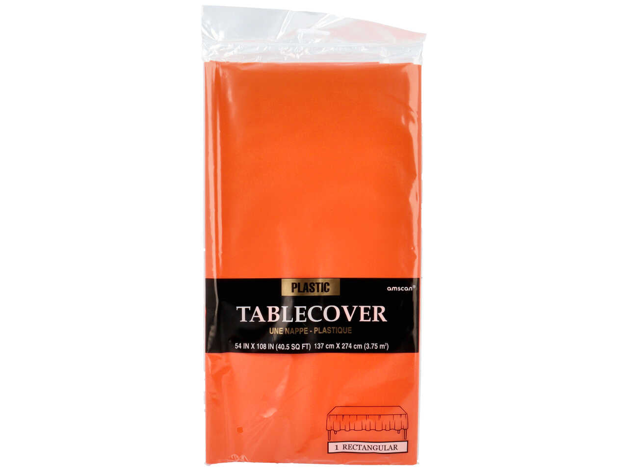 Tovaglia plastica 137x274 cm arancione