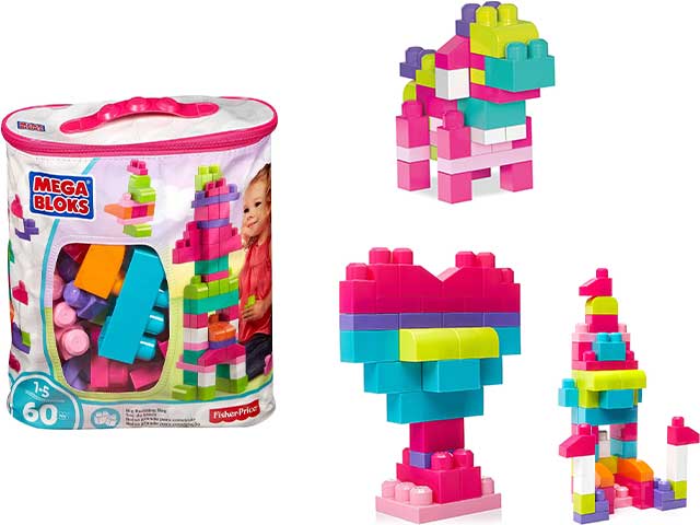 Mega bloks sacca 60pz rosa 08417v