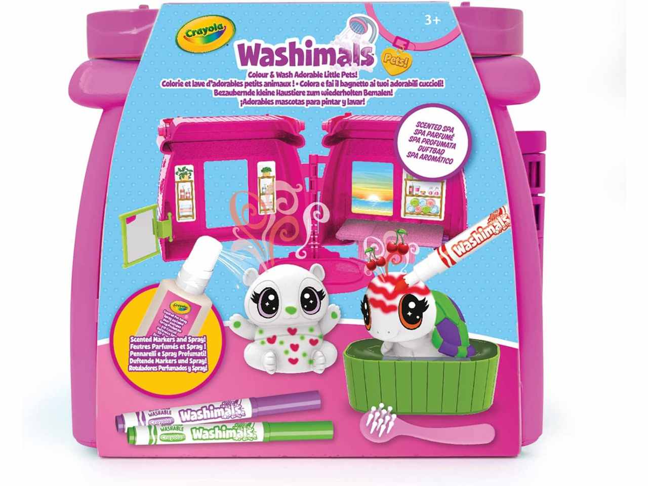 Washimals Pets Set Cuccioli da Colorare Crayola ambientazione set attività SPA