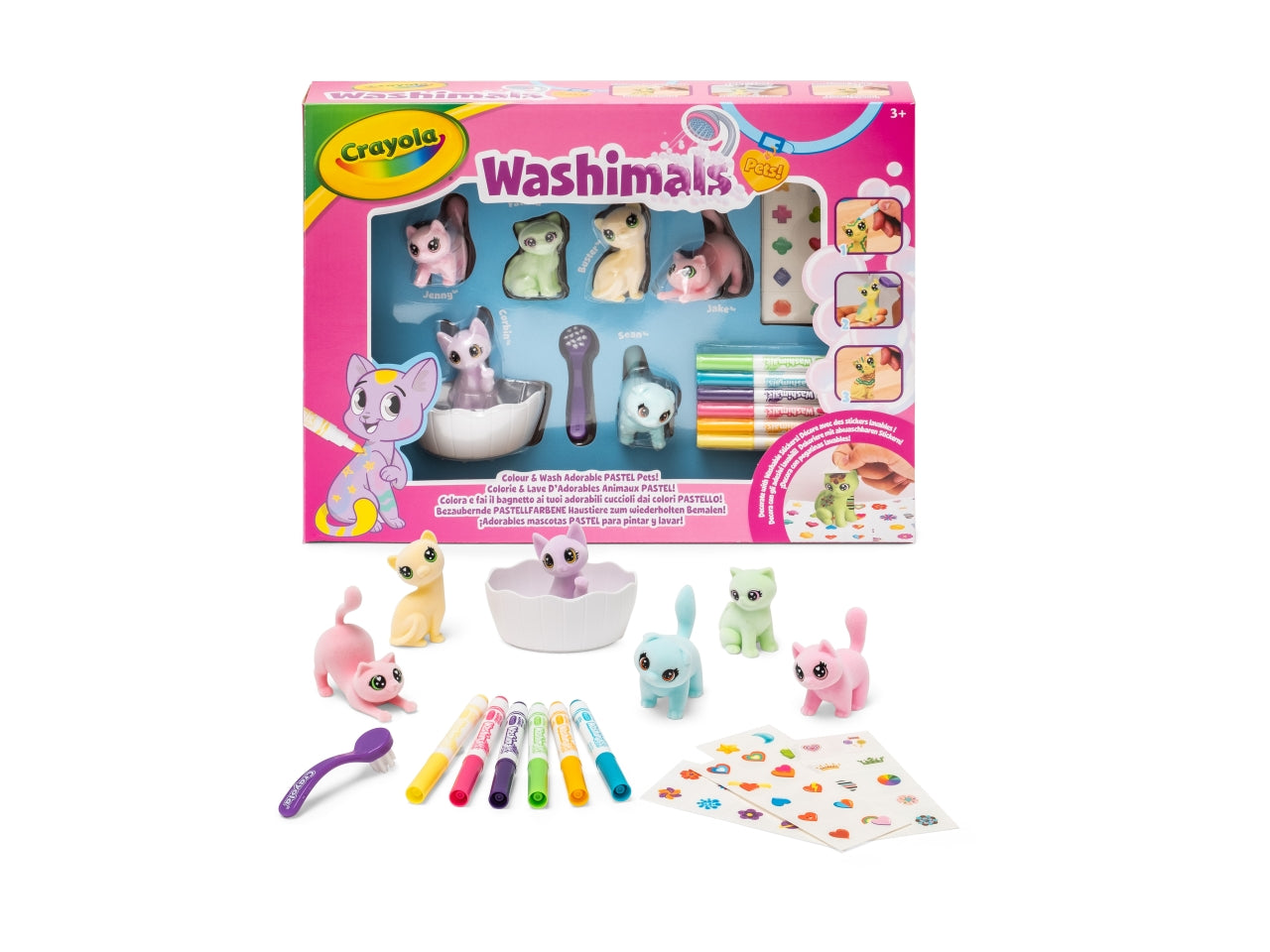 Washimals Pets Set attività con Adesivi Colori Pastello Crayola
