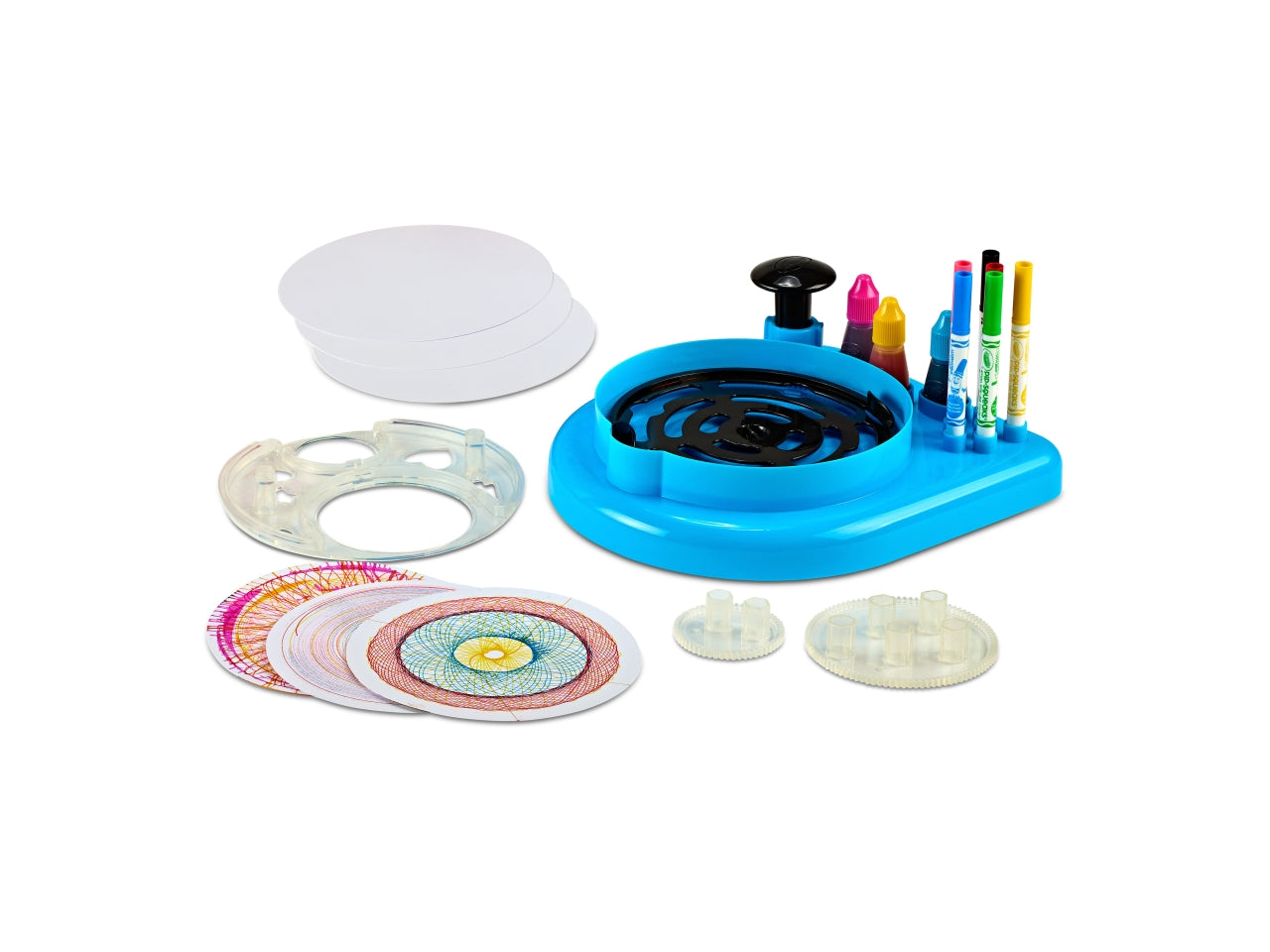 Spin & Spiral Art Station - Super Set Gira e Crea, Blu e Nero, Età 6+, Crayola