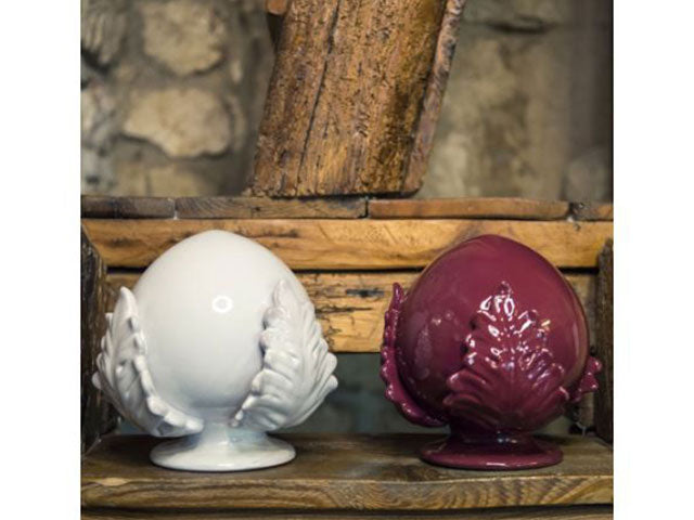 Pomo 10cm bianco pigna03bi $