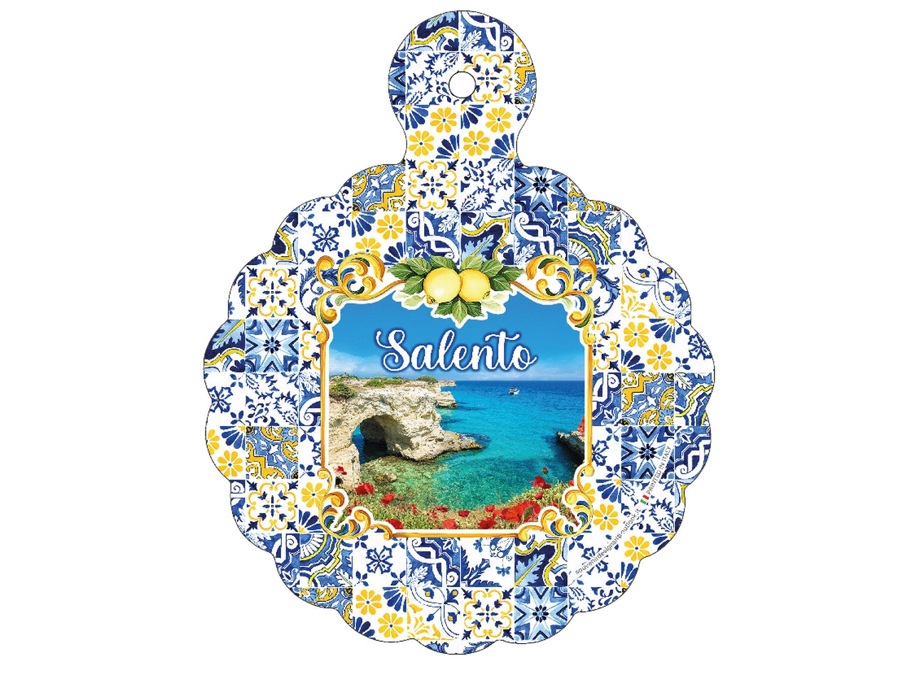Tagliere fiore maiolica agrusti