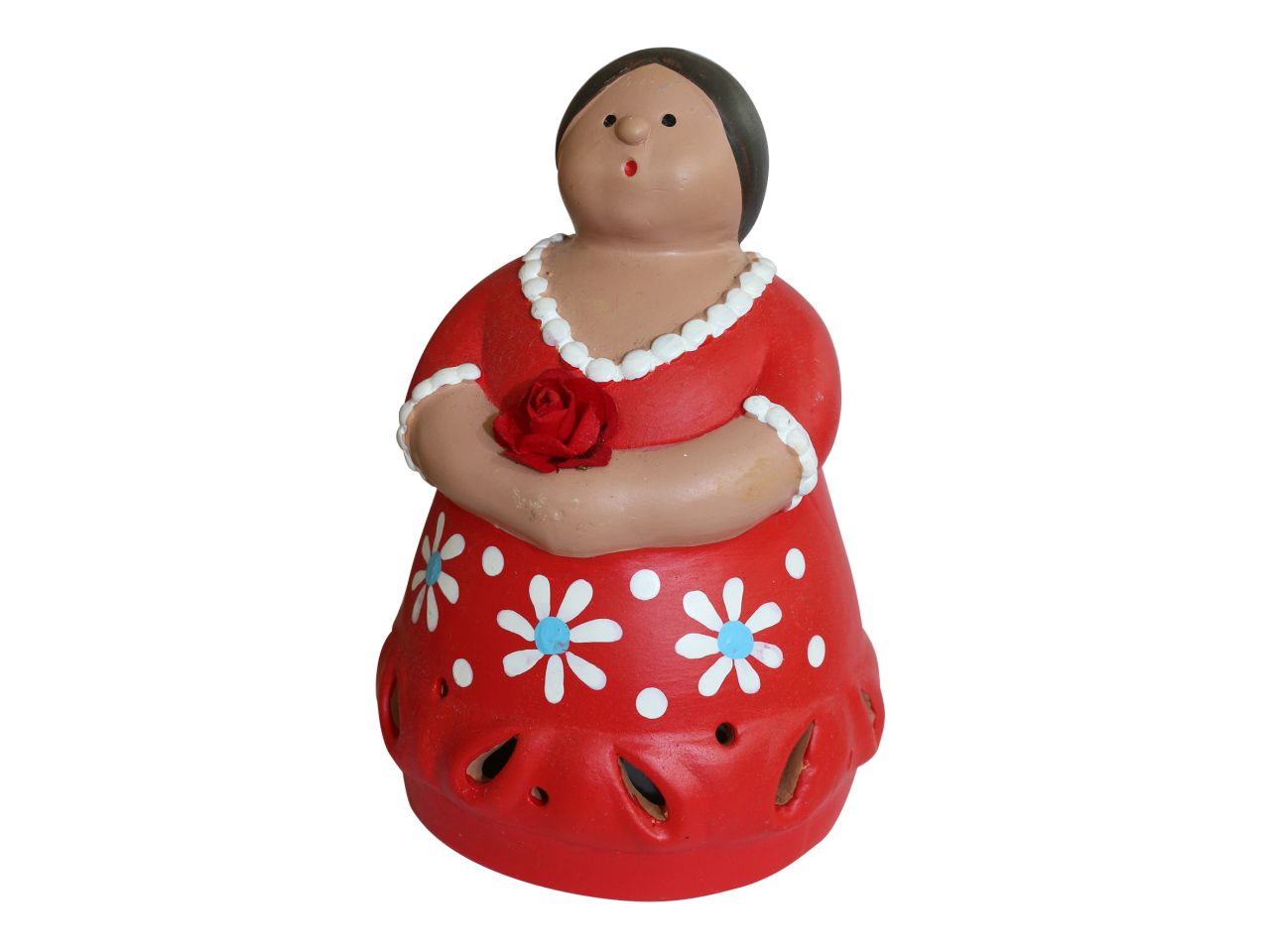 Contadina t-light misura 15cm colore rosso