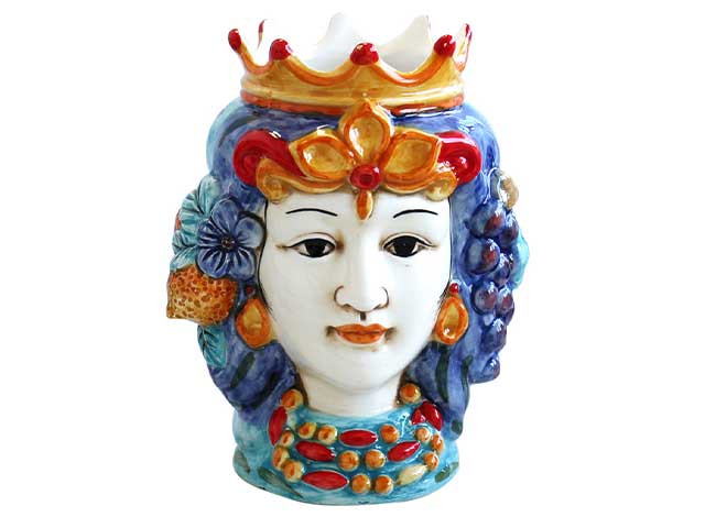 Testa di moro donna colorata h.23cm 23-2